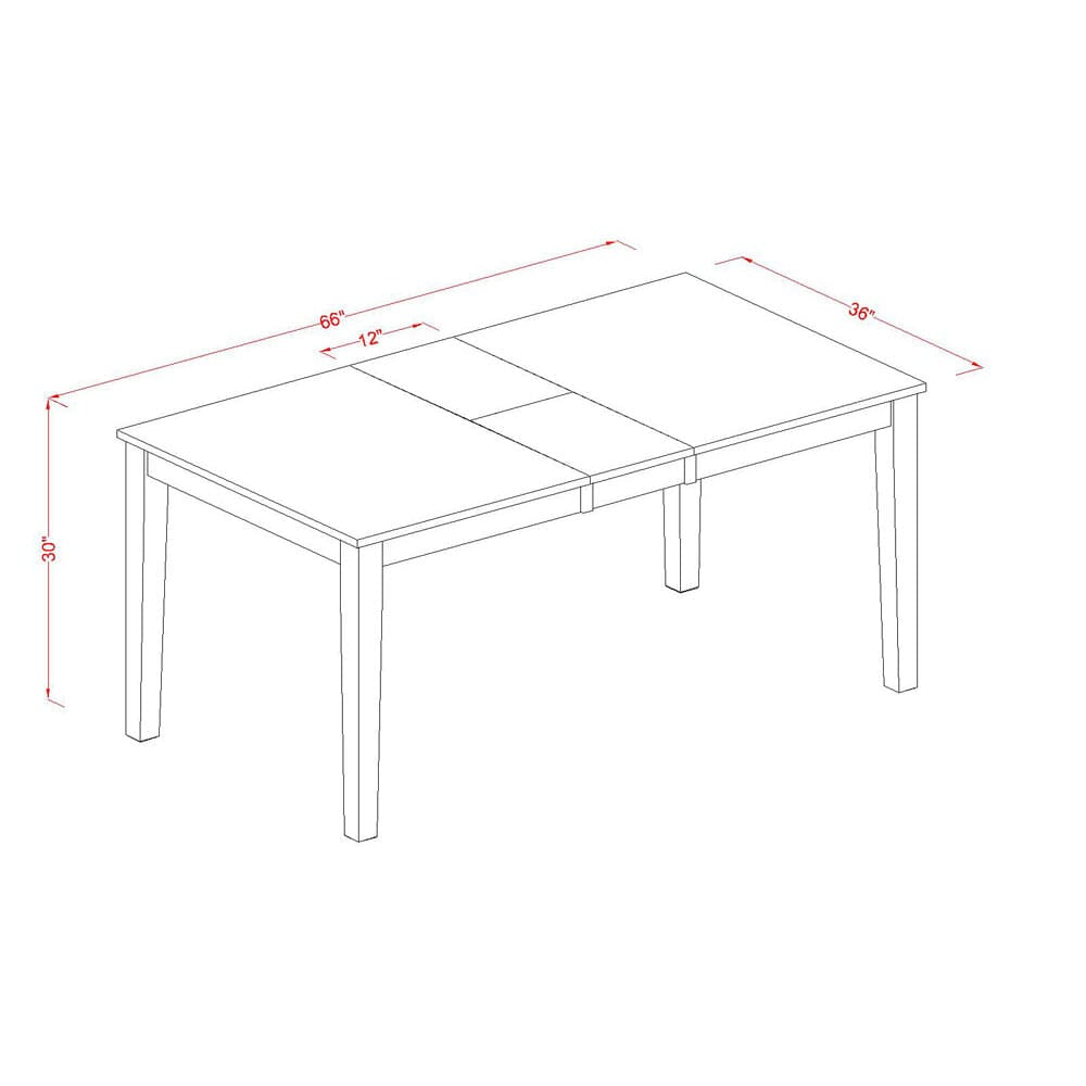 NIT-WLK-O Nicoli Modern Dining Table with Extendable Butterfly Leaf, Buttermilk & Cherry - 36x66 Inch Kitchen Table