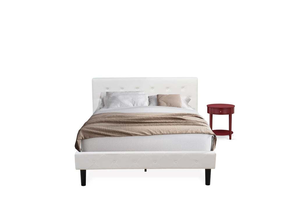 NL19Q-MSHIX Bedroom Set Queen Tufted Bed and Velvet Headboard Plus Nightstand Duo
