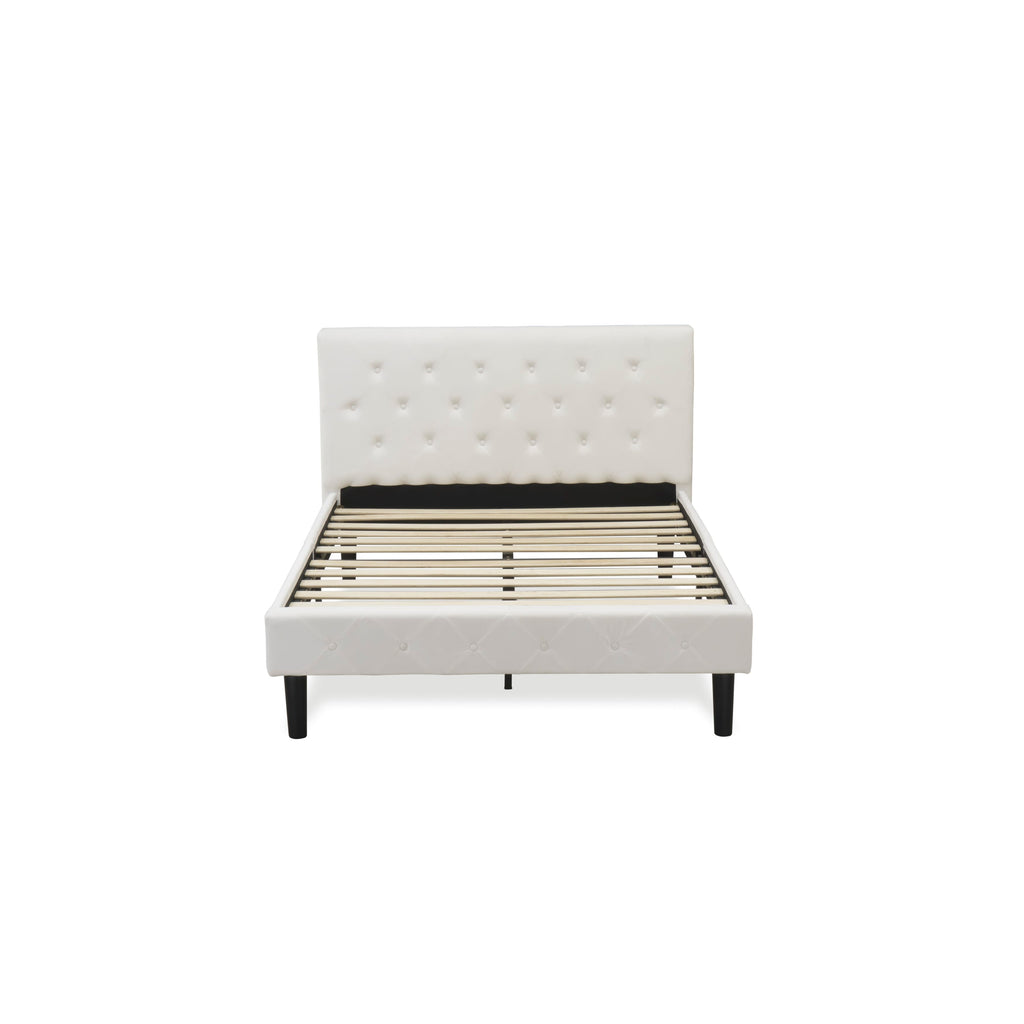 Full-Sized NLF-10-D Platform Bed with Luxe Velvet Tufted Upholstery and Black Legs