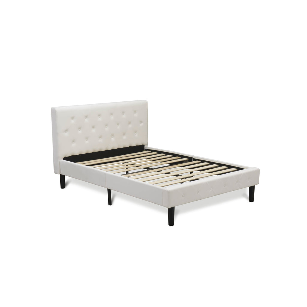 Full-Sized NLF-10-D Platform Bed with Luxe Velvet Tufted Upholstery and Black Legs