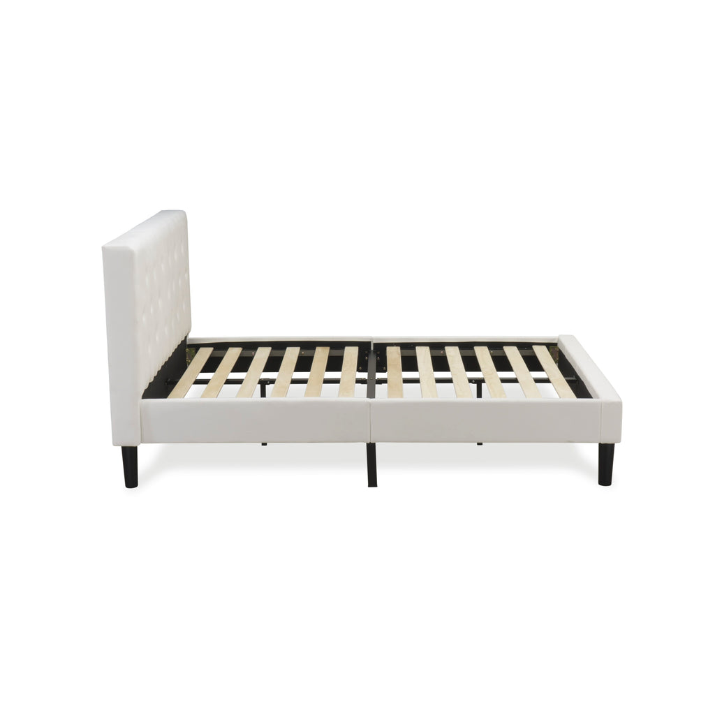 Full-Sized NLF-10-D Platform Bed with Luxe Velvet Tufted Upholstery and Black Legs
