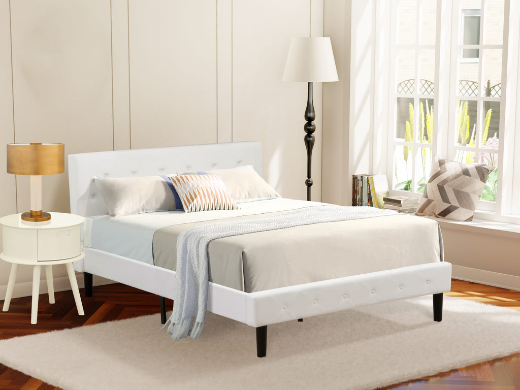 Full-Sized NLF-10-D Platform Bed with Luxe Velvet Tufted Upholstery and Black Legs