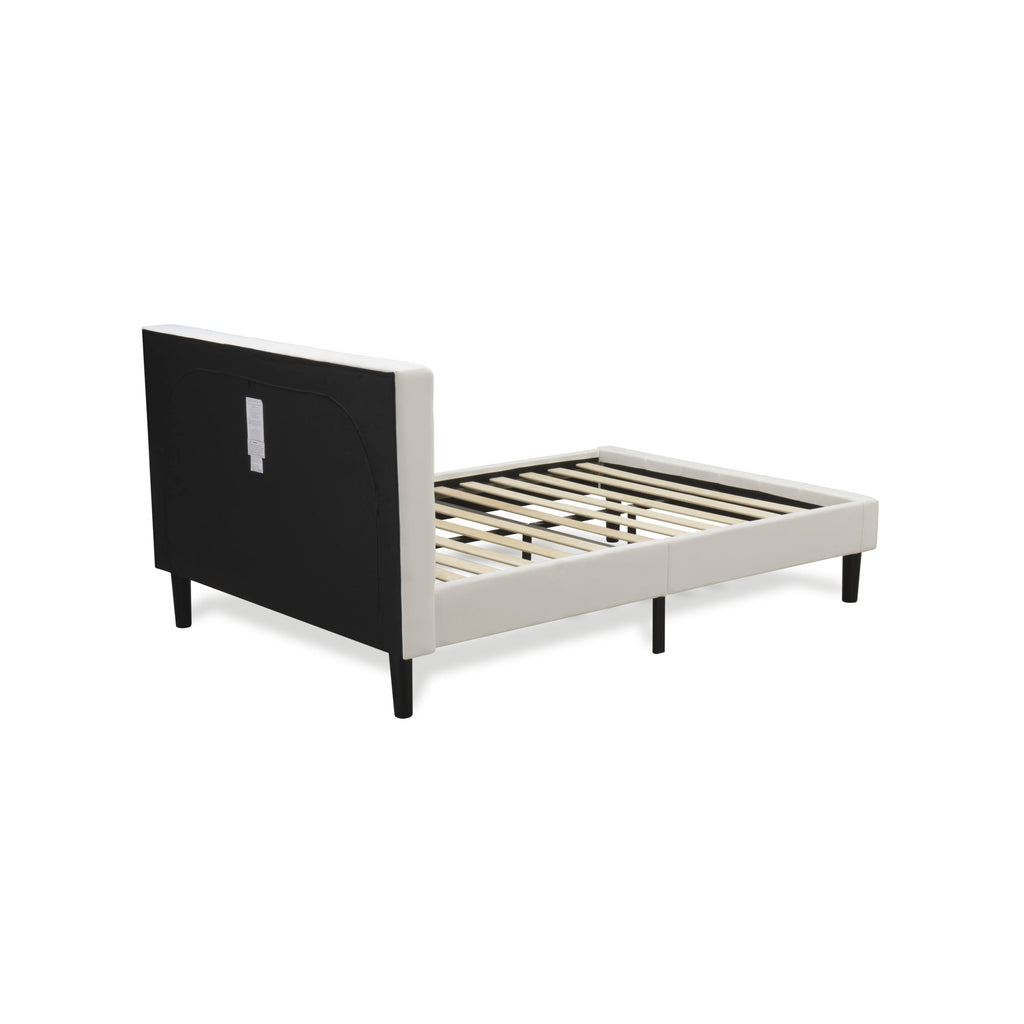 Full-Sized NLF-10-D Platform Bed with Luxe Velvet Tufted Upholstery and Black Legs