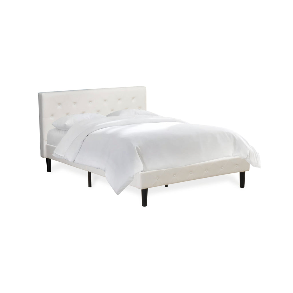 Full-Sized NLF-10-D Platform Bed with Luxe Velvet Tufted Upholstery and Black Legs
