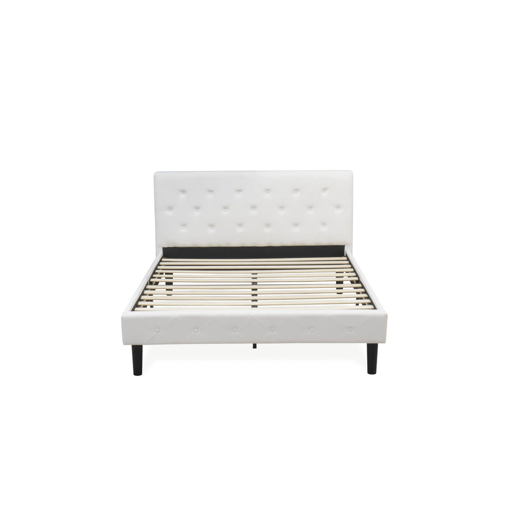NL19Q-8SNXA Three-Piece Bedroom Ensemble with Tufted Queen Bed & Green Accent Nightstand
