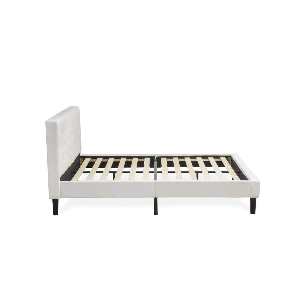 NL19Q-8SNXA Three-Piece Bedroom Ensemble with Tufted Queen Bed & Green Accent Nightstand
