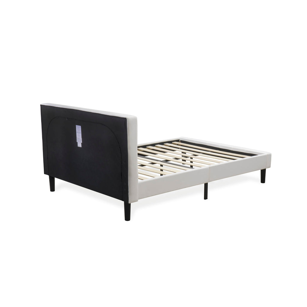 NL19Q-8SNXA Three-Piece Bedroom Ensemble with Tufted Queen Bed & Green Accent Nightstand