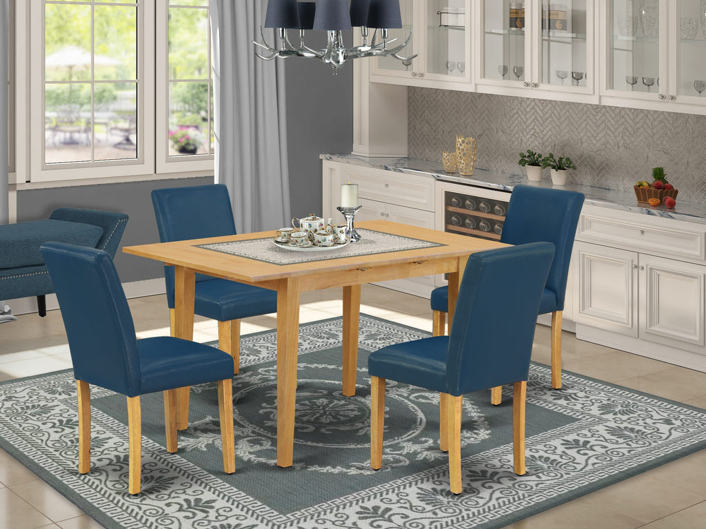 NOAB5-CZL-LB 5 Piece Contemporary Dining Collection Featuring Rectangular Table and 4 Oasis Blue Chairs