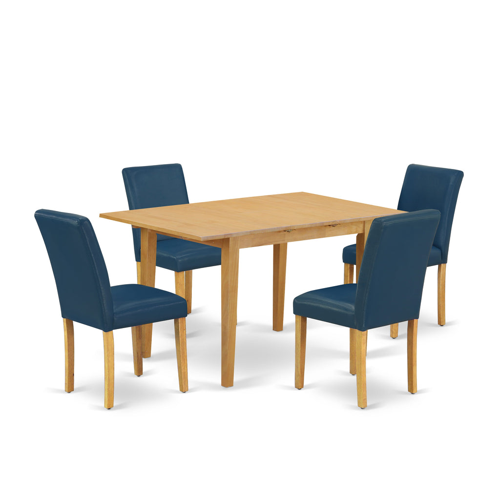 NOAB5-CZL-LB 5 Piece Contemporary Dining Collection Featuring Rectangular Table and 4 Oasis Blue Chairs
