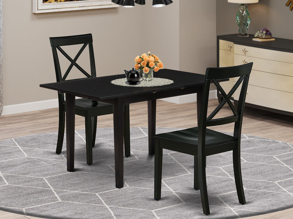 NOBO3-RJ4-V Elegant 3 Pc Dining Ensemble Rectangle Table & Two Chairs, 32x54 in Sophisticated Style