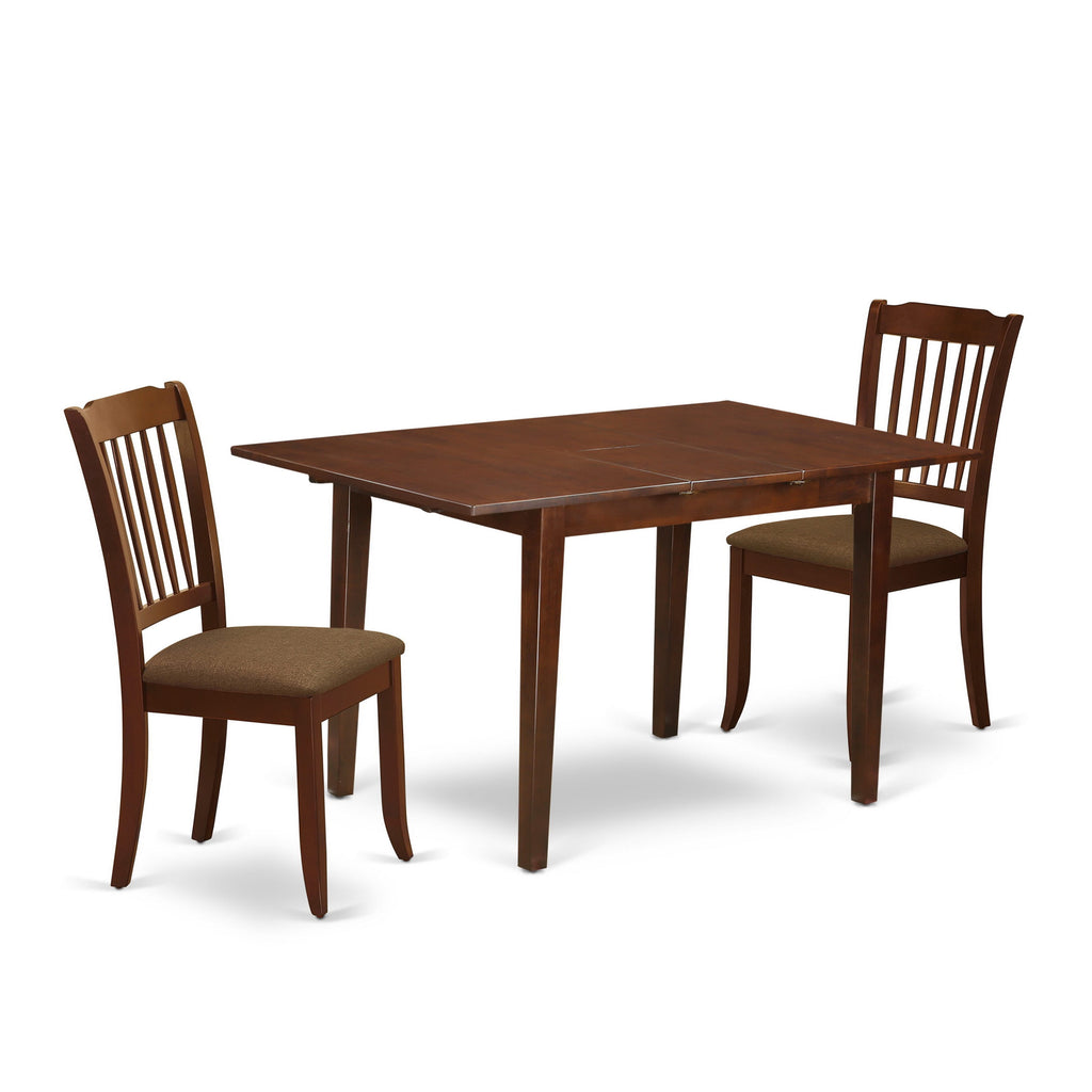 NODA3-OSV-3 3-Piece Mahogany Dining Collection with Butterfly Leaf Table and Upholstered Chairs