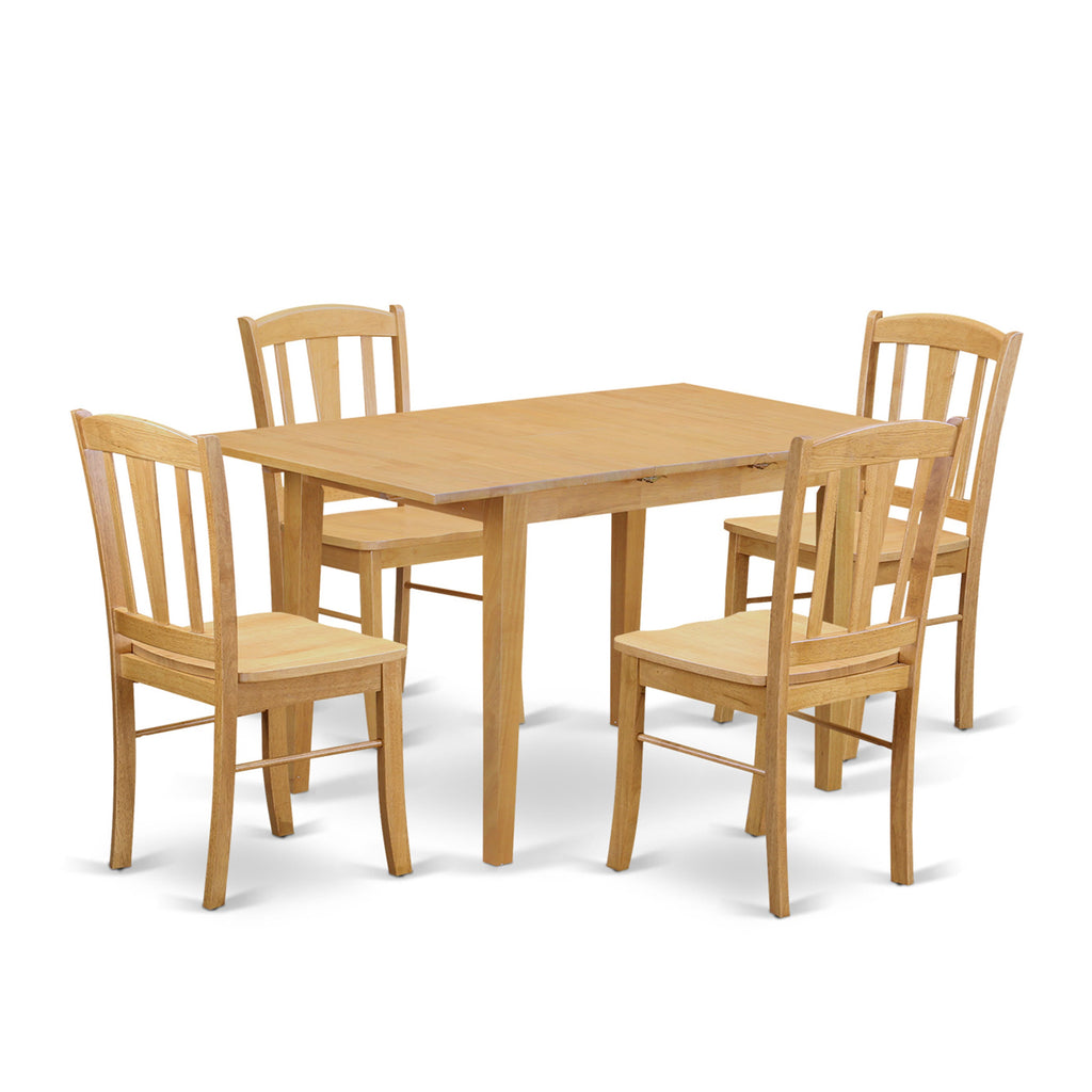Delightful Dining Set NODL5-C3D-2 Versatile 5-Piece Setup with Expandable Table & 4 Seats