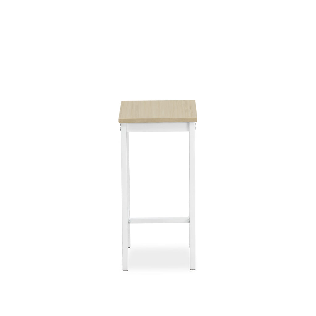 NODSWMO 5-Piece Counter Dining Ensemble with Rectangle Table & 4 White Backless Stools