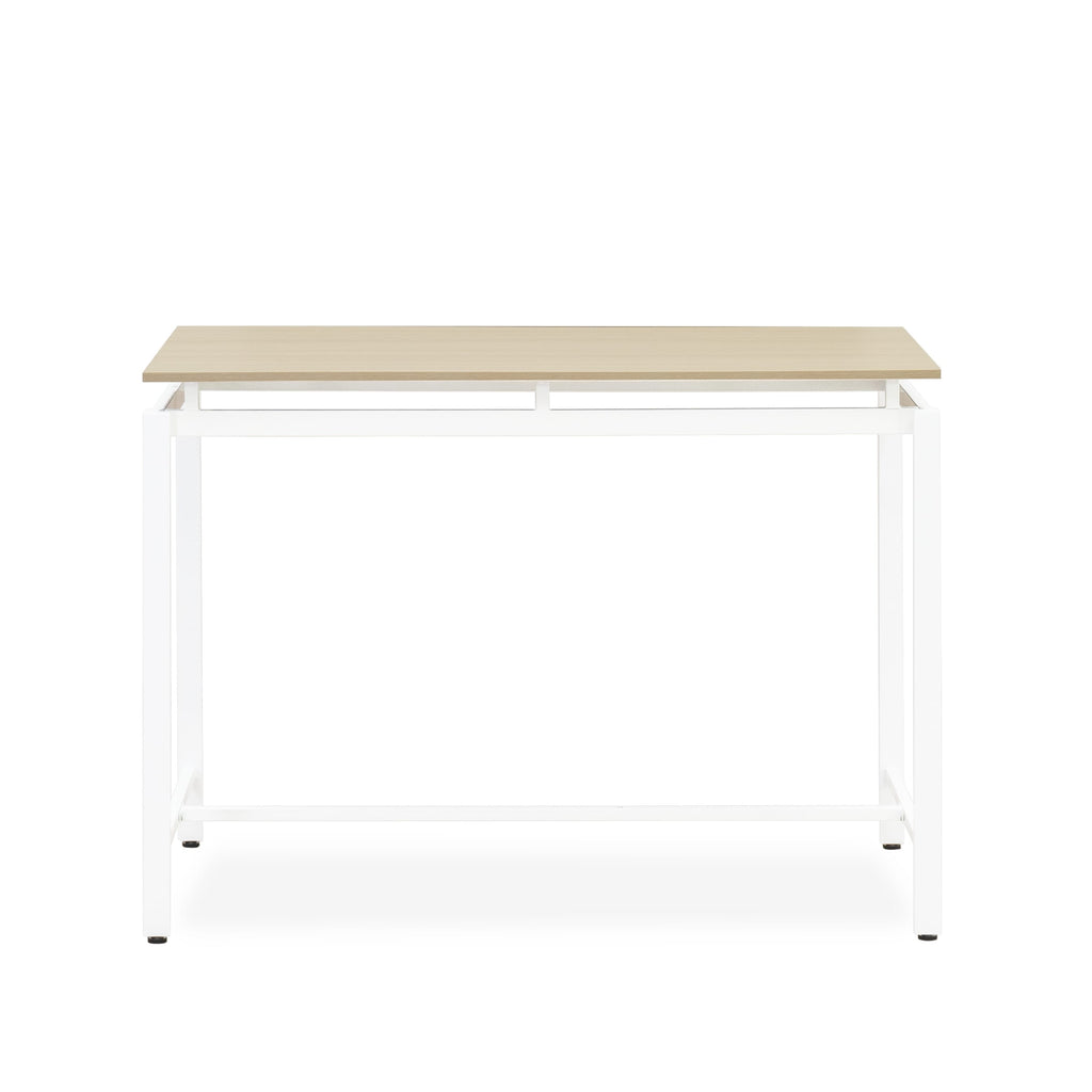 NODSWMO 5-Piece Counter Dining Ensemble with Rectangle Table & 4 White Backless Stools