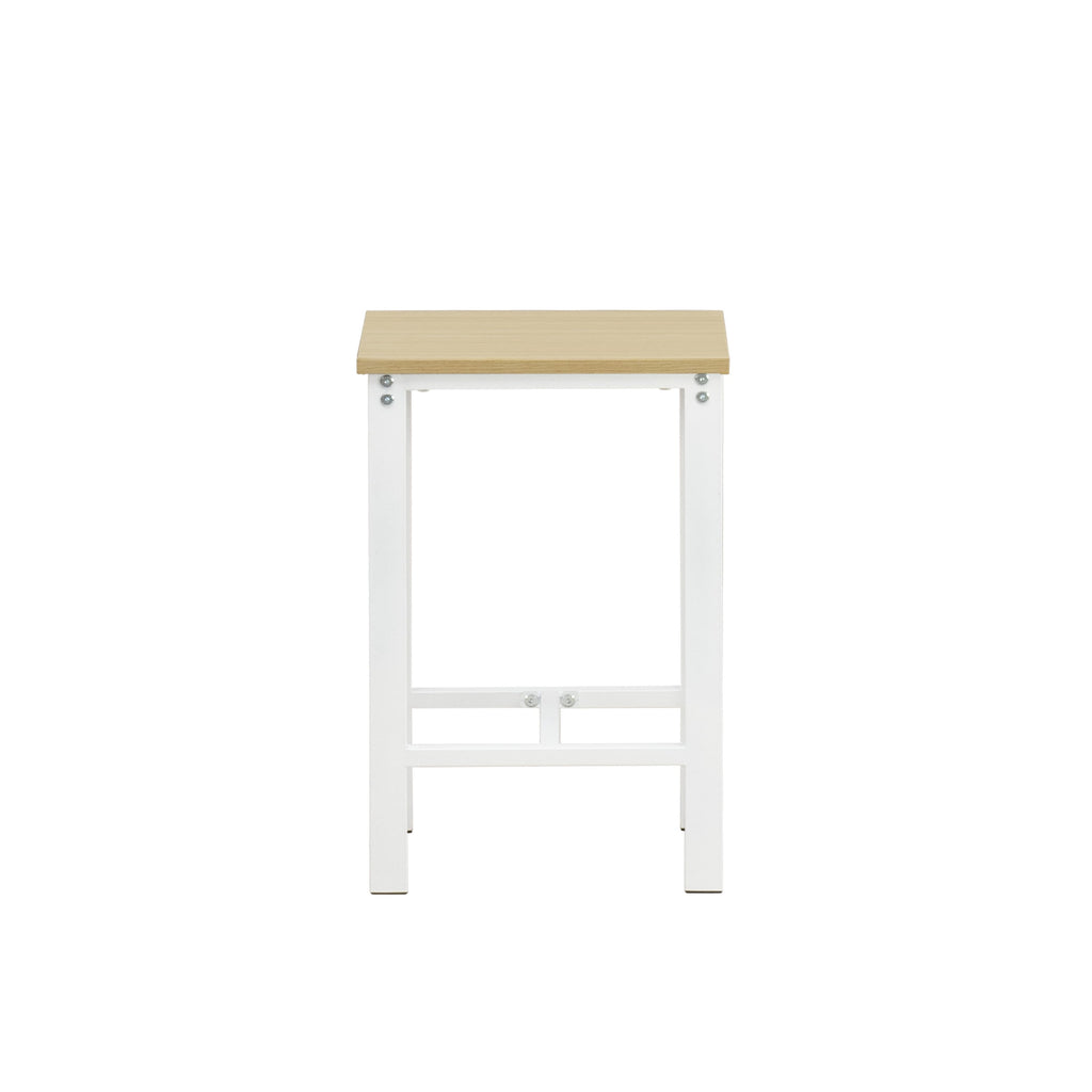NODSWMO 5-Piece Counter Dining Ensemble with Rectangle Table & 4 White Backless Stools