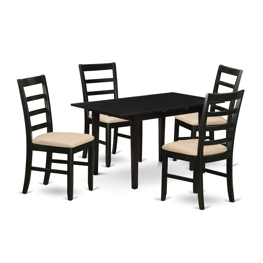 NOPF5-85I-U 5-Piece Dining Set Expandable Table & 4 Upholstered Chairs for Stylish Dining, 32x54
