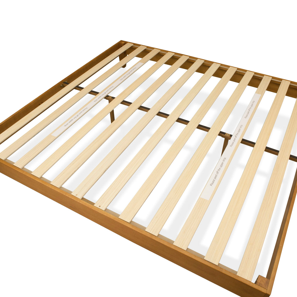 Transform Your Bedroom with the NVP-2K-R Oak Finish King Bed Frame Featuring 4 Sturdy Legs Plus 2