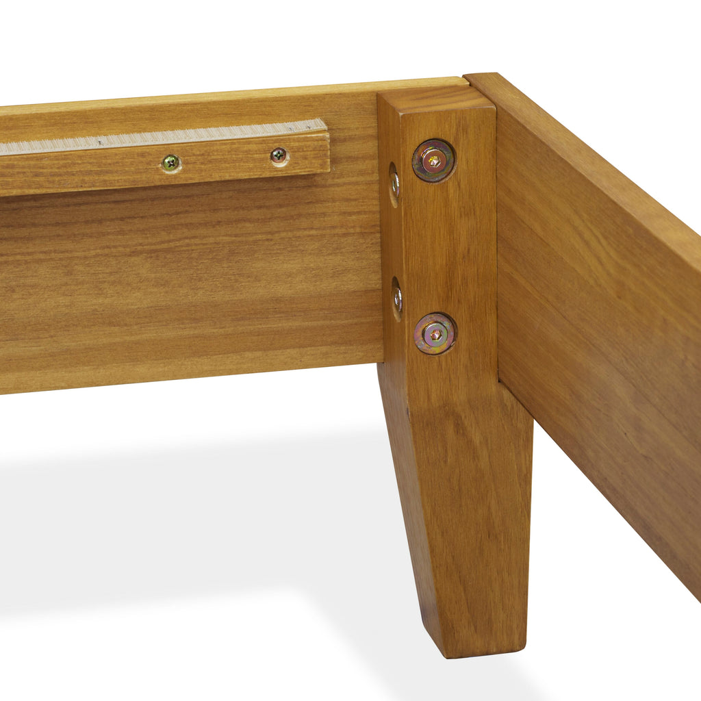 Transform Your Bedroom with the NVP-2K-R Oak Finish King Bed Frame Featuring 4 Sturdy Legs Plus 2