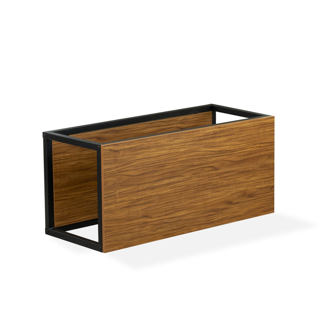NWCTBPN Norwich Coffee Table - Mid Century 2-Tier Side Table for Bedroom, Black Frame & Wood Laminate