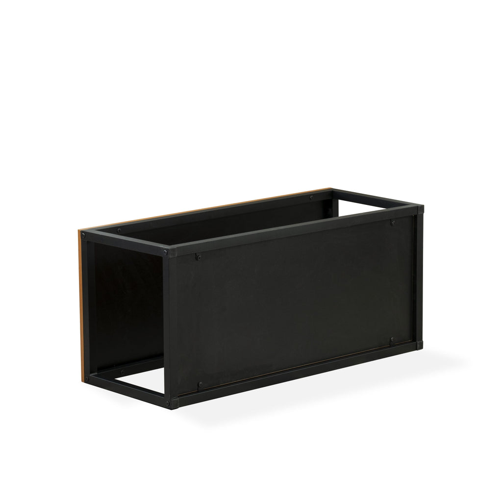 NWCTBPN Norwich Coffee Table - Mid Century 2-Tier Side Table for Bedroom, Black Frame & Wood Laminate