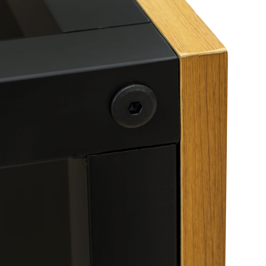NWCTBPN Norwich Coffee Table - Mid Century 2-Tier Side Table for Bedroom, Black Frame & Wood Laminate