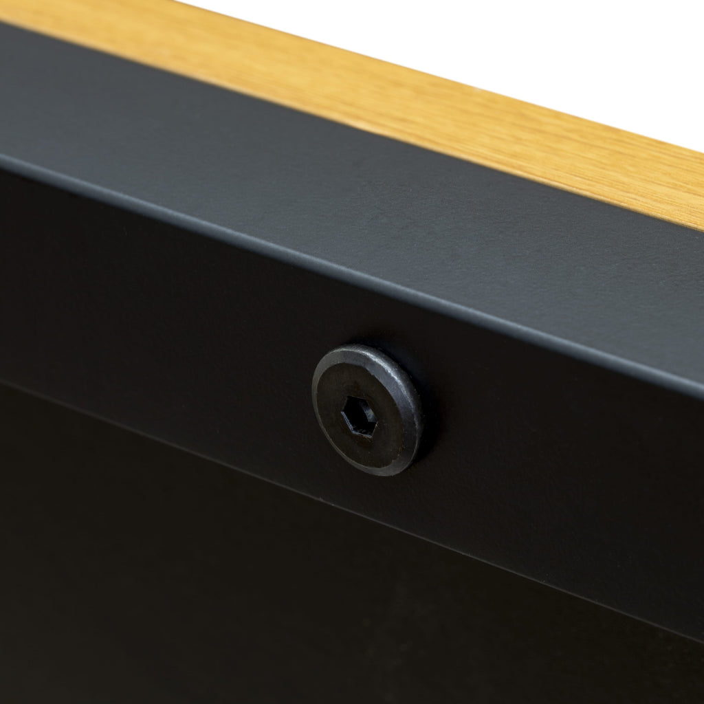 NWCTBPN Norwich Coffee Table - Mid Century 2-Tier Side Table for Bedroom, Black Frame & Wood Laminate