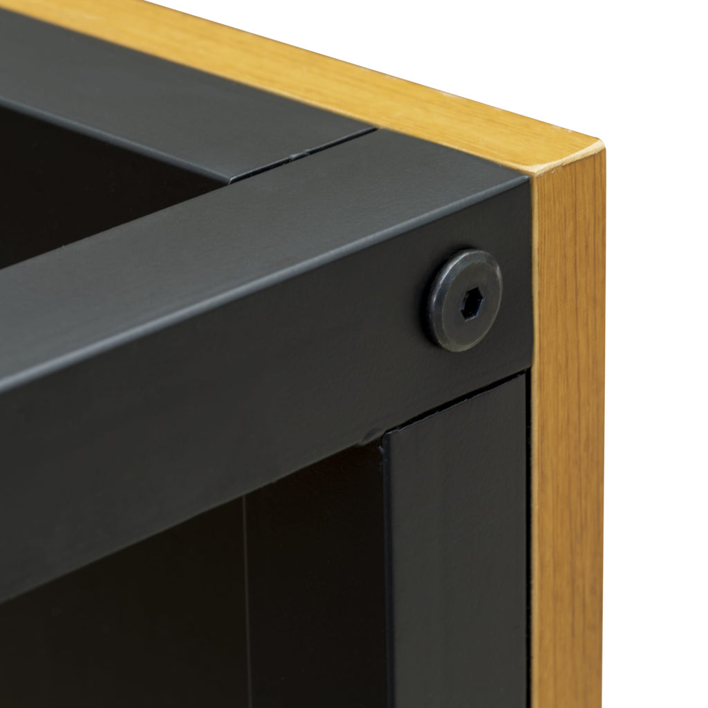 NWCTBPN Norwich Coffee Table - Mid Century 2-Tier Side Table for Bedroom, Black Frame & Wood Laminate