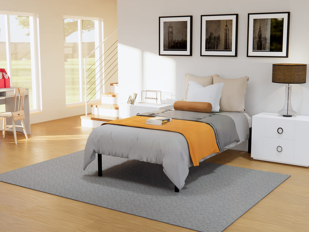 Stylish NWTBBSP Norwich Contemporary Bed with Sleek Black Powder Coating and Four Metal Legs