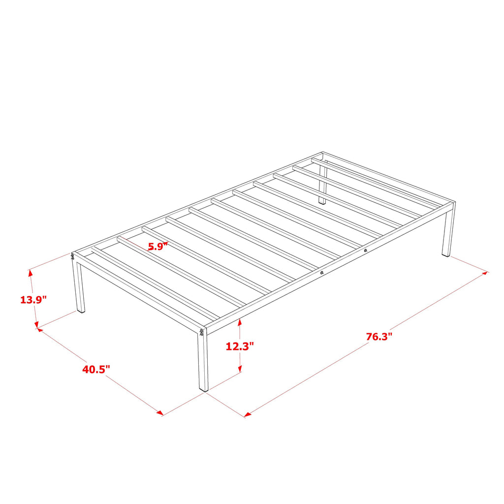 Stylish NWTBBSP Norwich Contemporary Bed with Sleek Black Powder Coating and Four Metal Legs