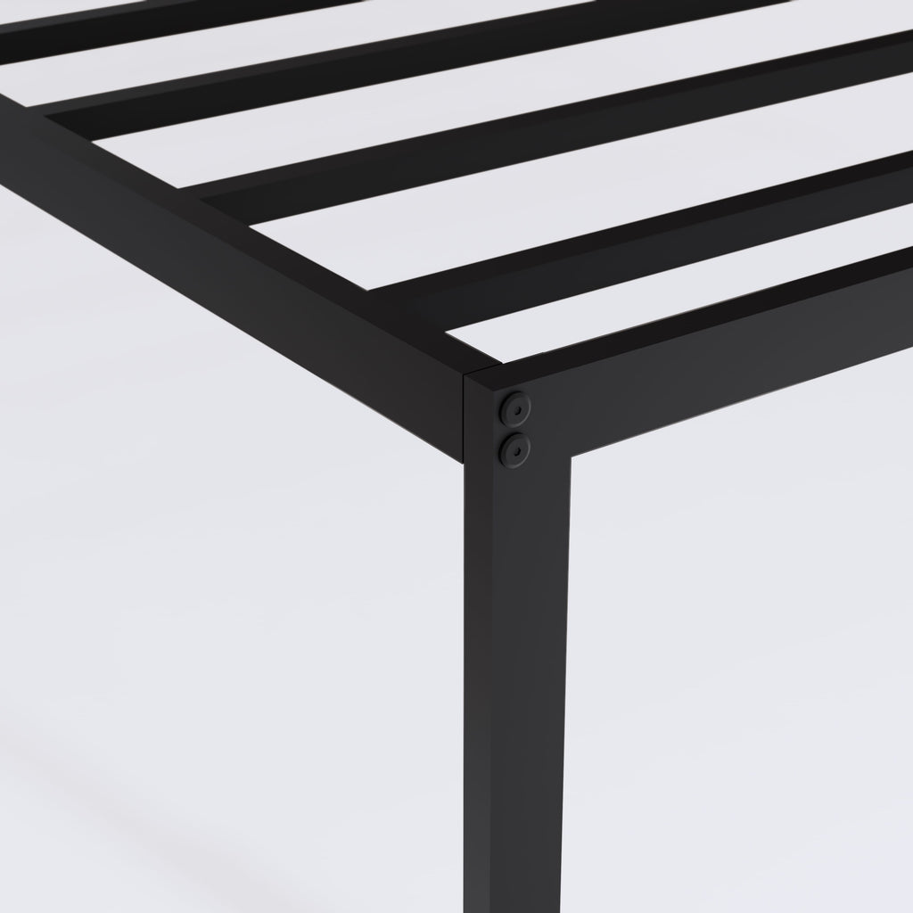Stylish NWTBBSP Norwich Contemporary Bed with Sleek Black Powder Coating and Four Metal Legs