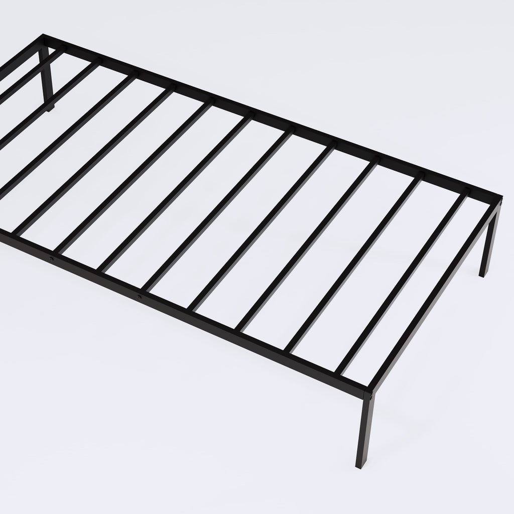 Stylish NWTBBSP Norwich Contemporary Bed with Sleek Black Powder Coating and Four Metal Legs