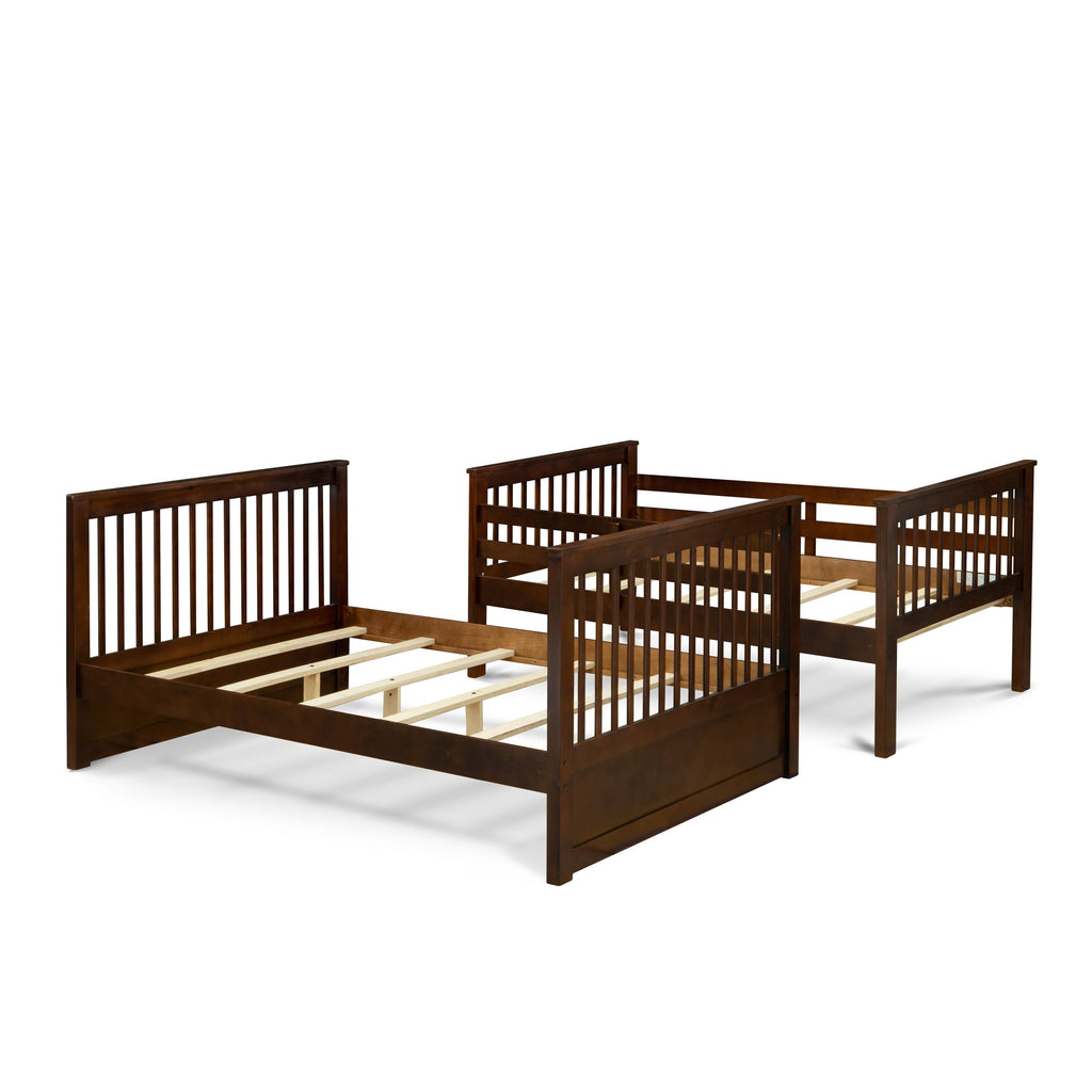 ODB-0W-F Odessa Bunk Bed Set, Twin & Full, Walnut Finish in Phillip Design