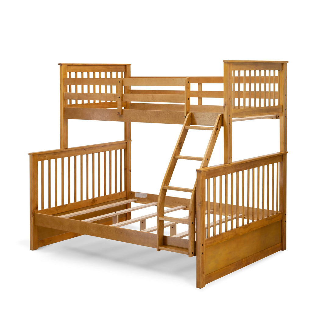 ODB-00-F Dual Size Odessa Bunk Bed Featuring Natural Oak Finish in Twin & Full Sizes