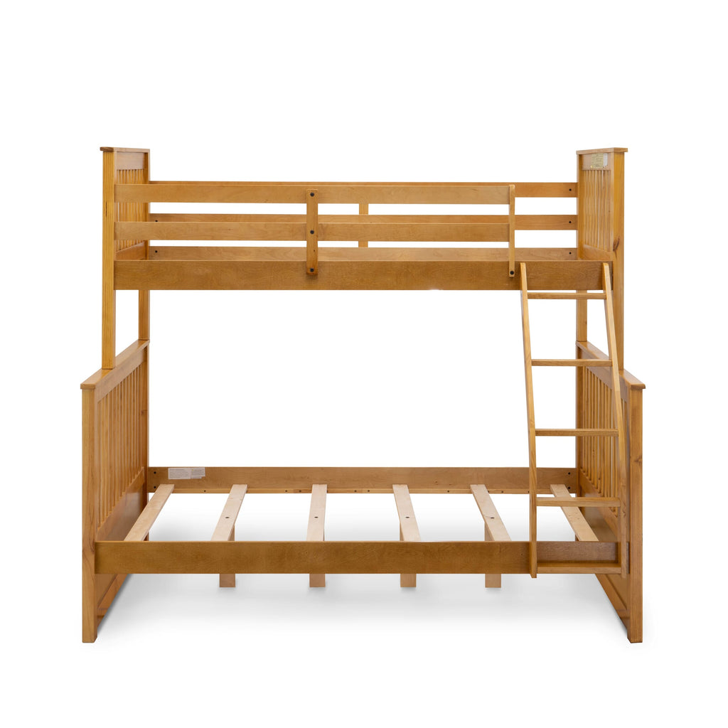 ODB-00-F Dual Size Odessa Bunk Bed Featuring Natural Oak Finish in Twin & Full Sizes