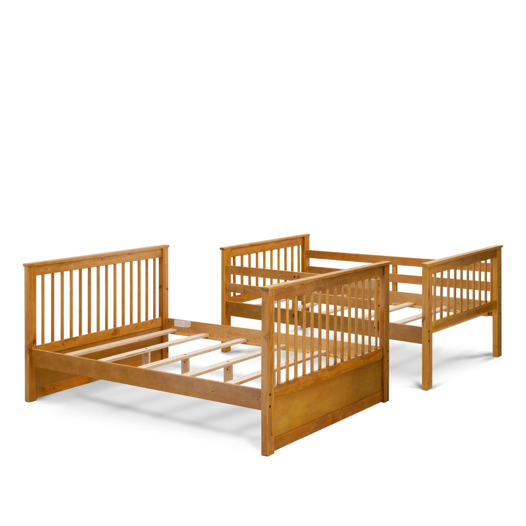 ODB-00-F Dual Size Odessa Bunk Bed Featuring Natural Oak Finish in Twin & Full Sizes