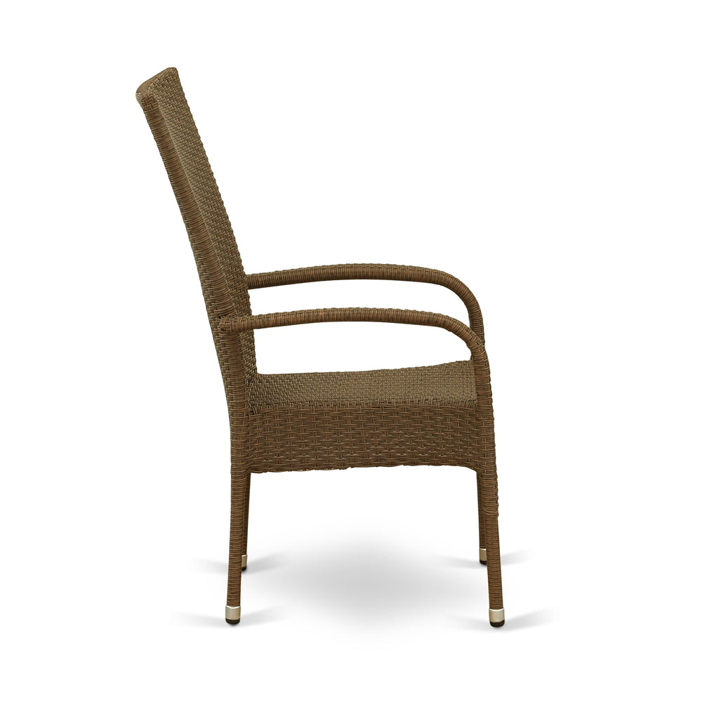 OSLC1174 Patio Bistro Wicker Seats Duo with Cushions in Brown Shade