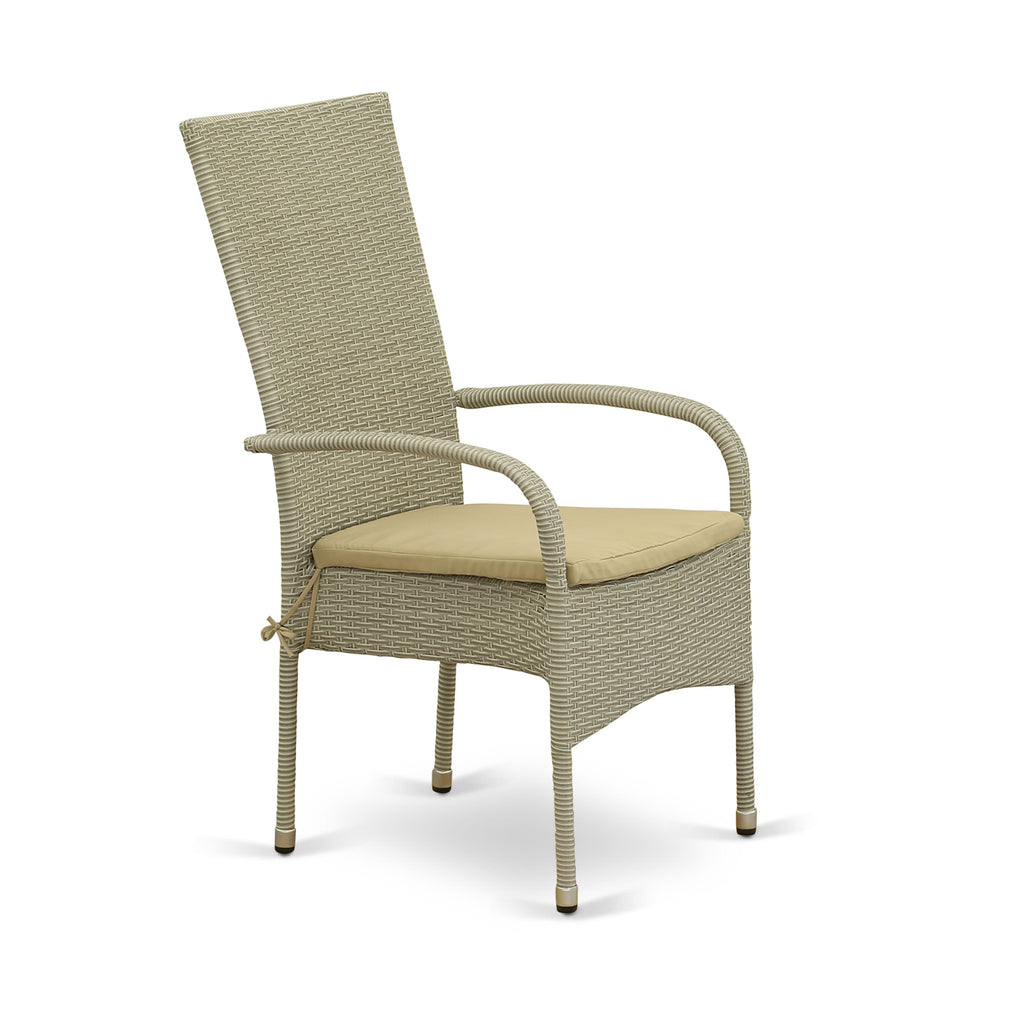 OSLC1A8M Oslo Wicker Dining Chairs with Cushions - Pair in Natural Linen Upholstery for Outdoor Elegance