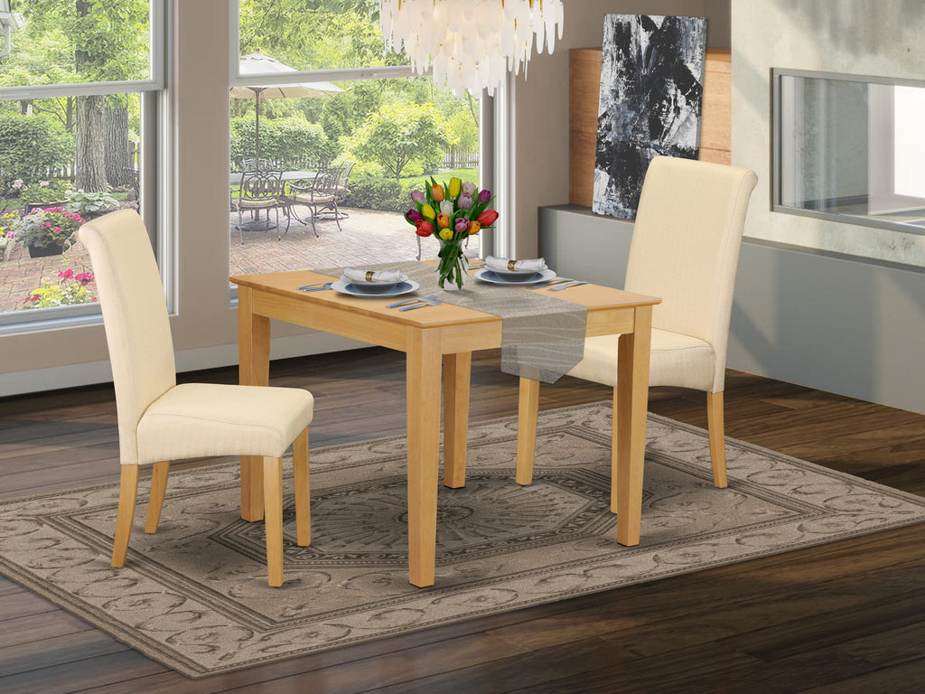 Enjoy a Cozy Dining Experience with OXBA3-62O-ST 3-Piece Set - Square Table & 2 Linen Chairs