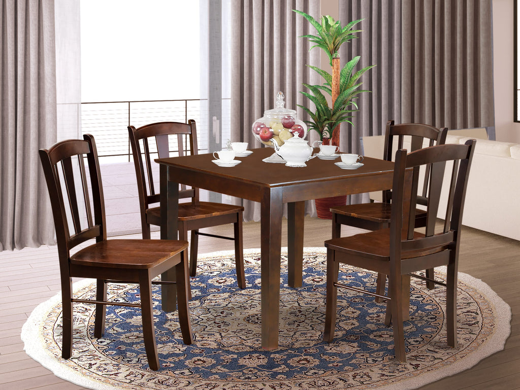 OXDL5-TPL-Z Chic 5-Piece Dining Ensemble with Square Table & 4 Sturdy Seats
