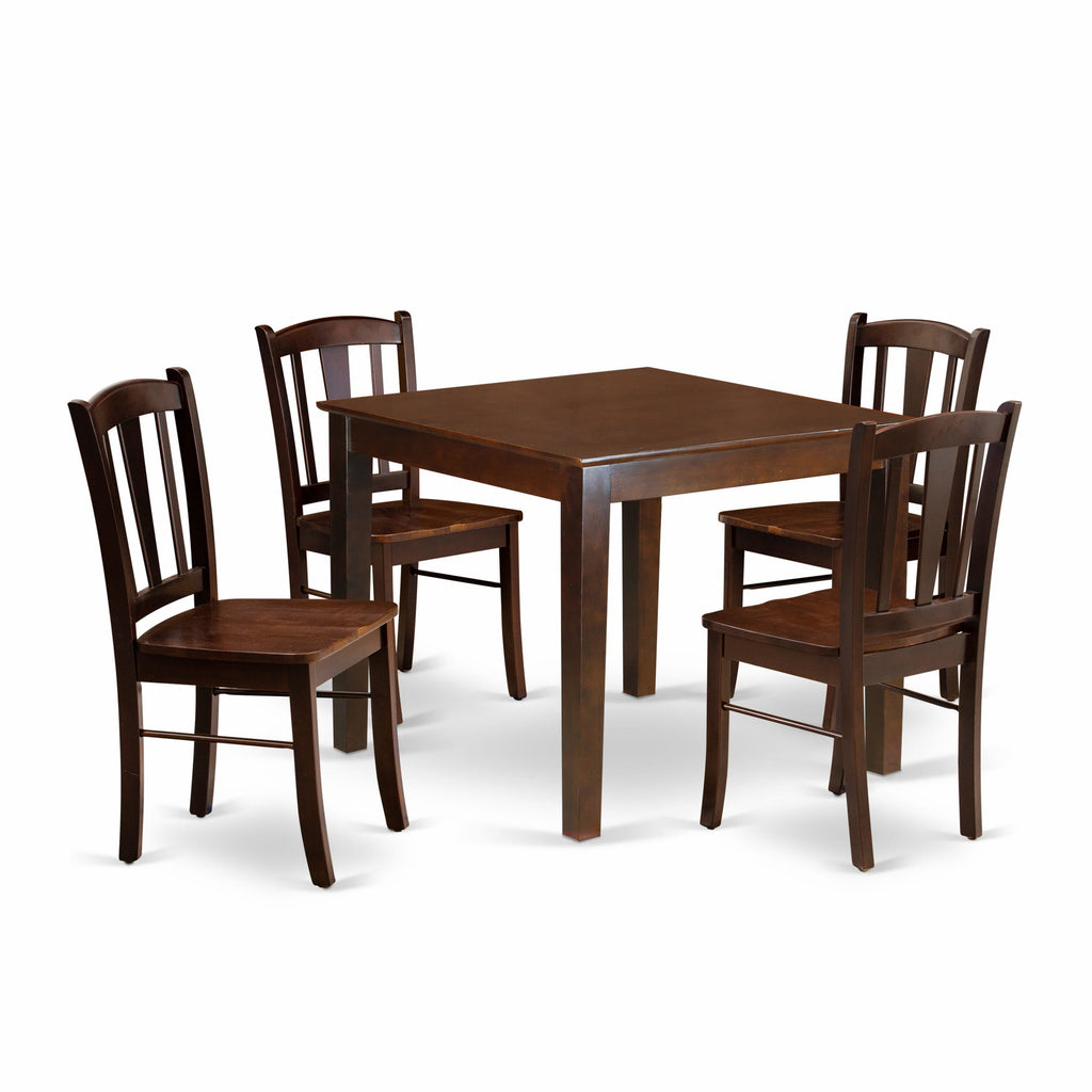 OXDL5-TPL-Z Chic 5-Piece Dining Ensemble with Square Table & 4 Sturdy Seats