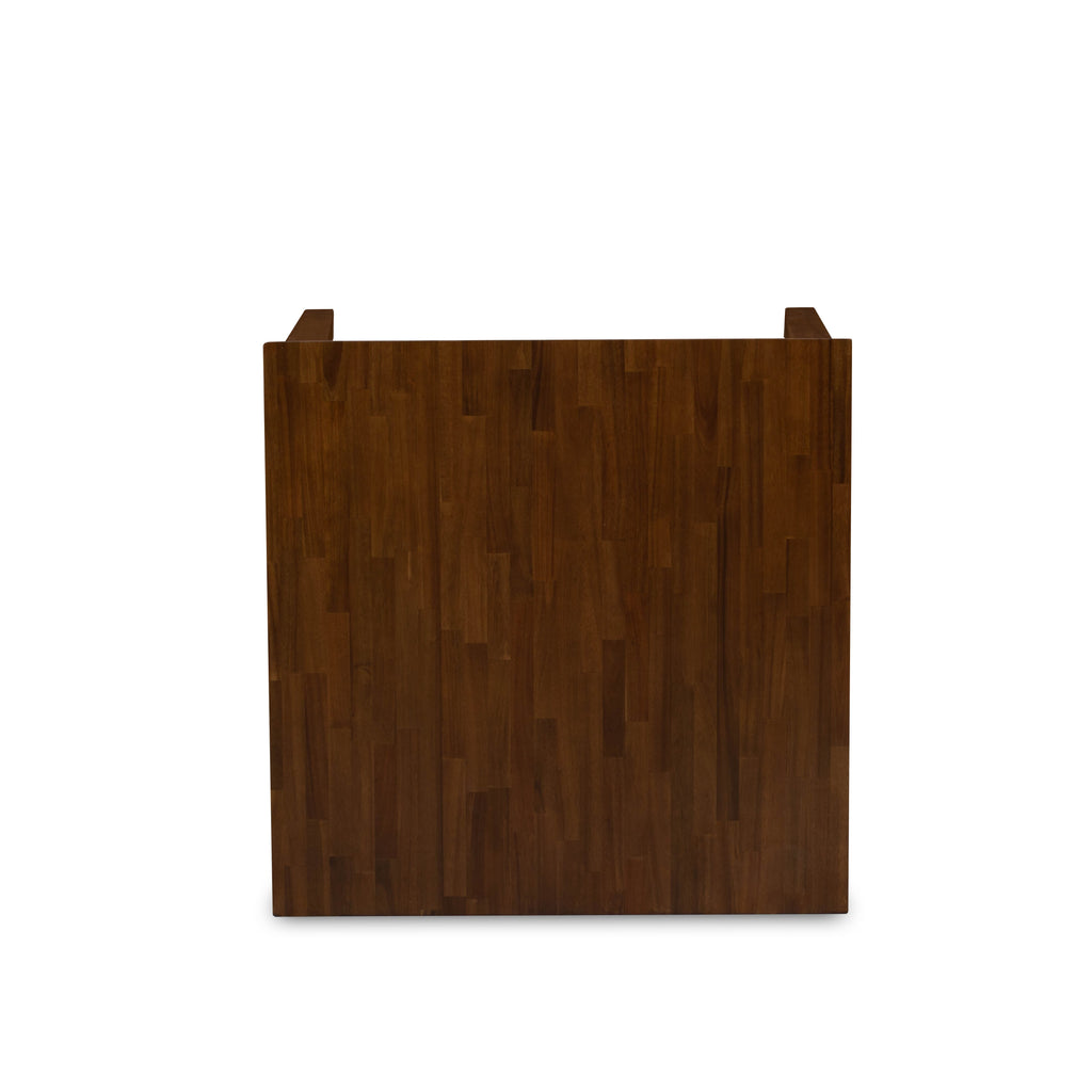 OXX25-WWY-9U Chic Dining Ensemble 5-Piece Square Table with Vintage Walnut Finish & 4 Stackable Faux Leather Seats