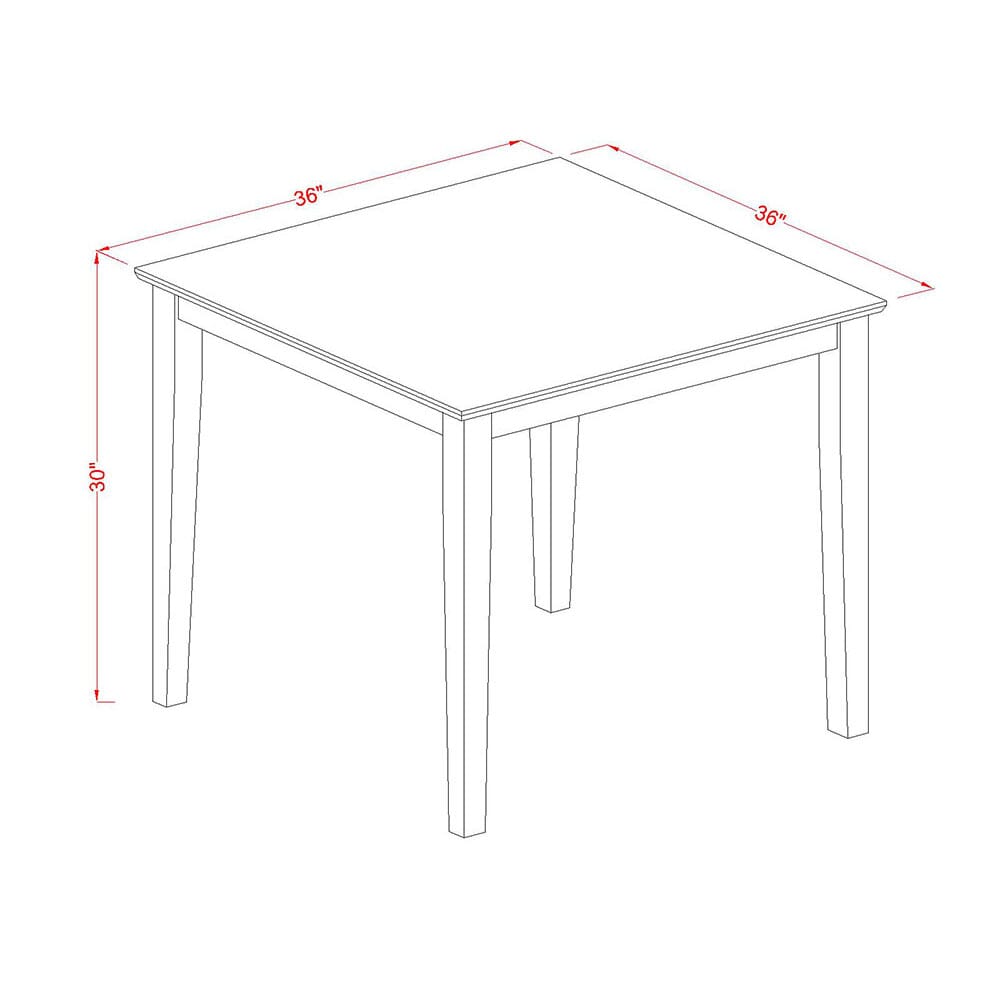 OXAB5-D8J-MV Mahogany 5-Piece Dining Set Square Table & Four Linen Upholstered Coffee Parson Chairs