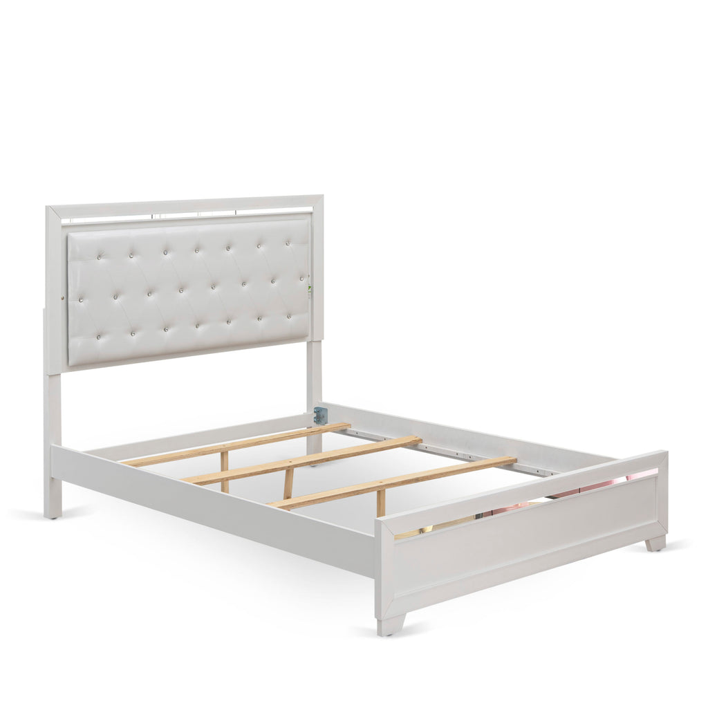 PA05-Q23ZL2 Serenity 3-Piece Bedroom Suite Queen Bed & Dual Modern Nightstands Ensemble in Crisp White Finish