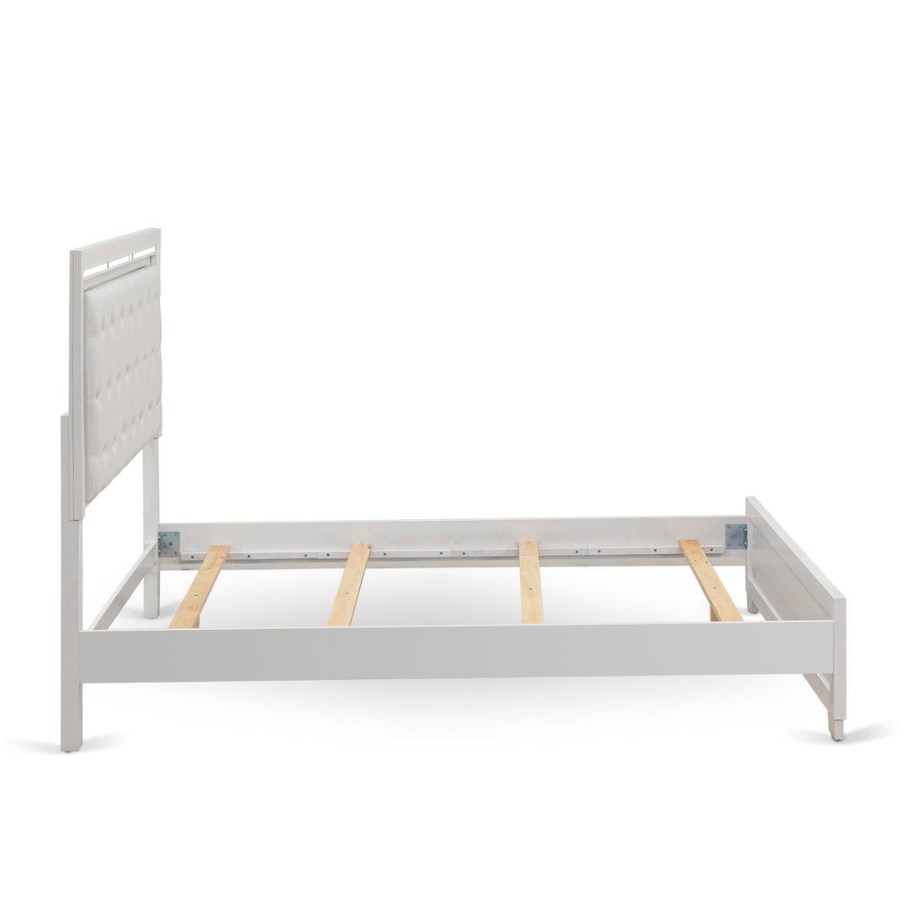 PA05-Z09YPO Cozy 4-Piece Bedroom Ensemble with Queen Bed, Pair of Small Nightstands, White Dresser