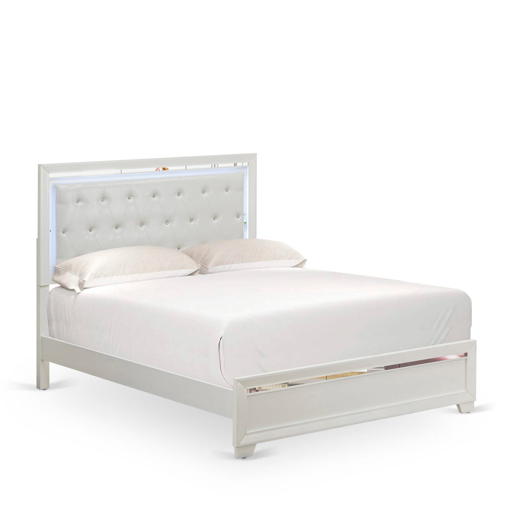 PA05-Q23ZL2 Serenity 3-Piece Bedroom Suite Queen Bed & Dual Modern Nightstands Ensemble in Crisp White Finish