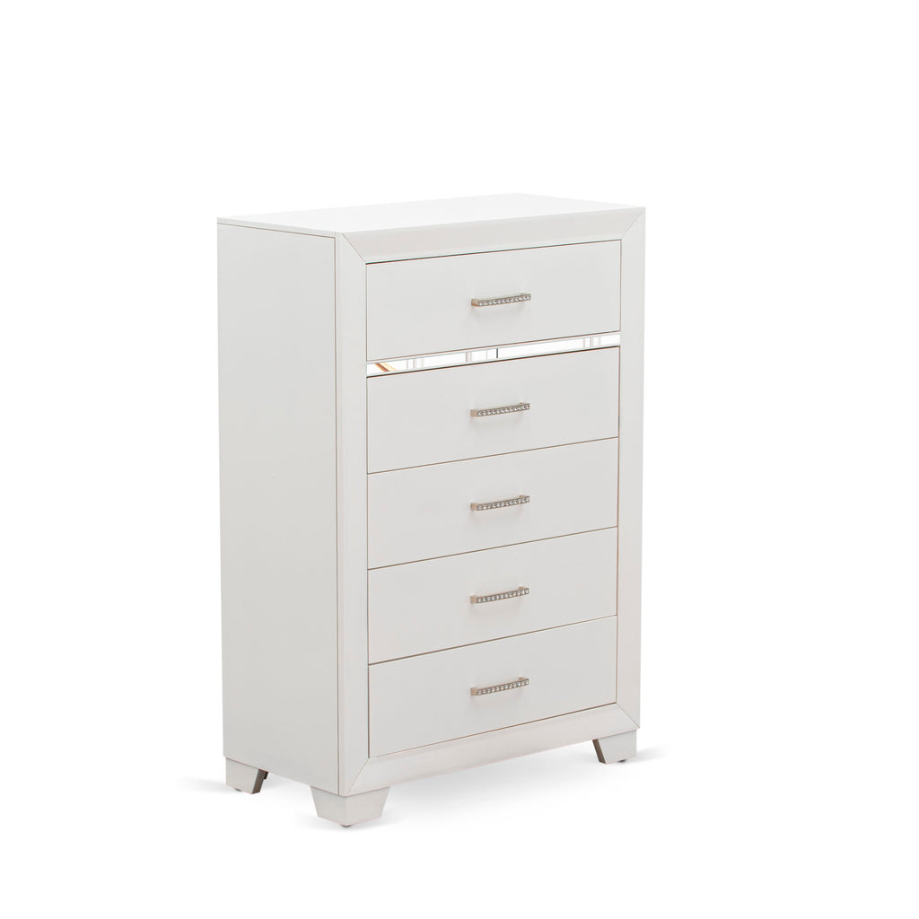 PA05-Z09YPO Cozy 4-Piece Bedroom Ensemble with Queen Bed, Pair of Small Nightstands, White Dresser