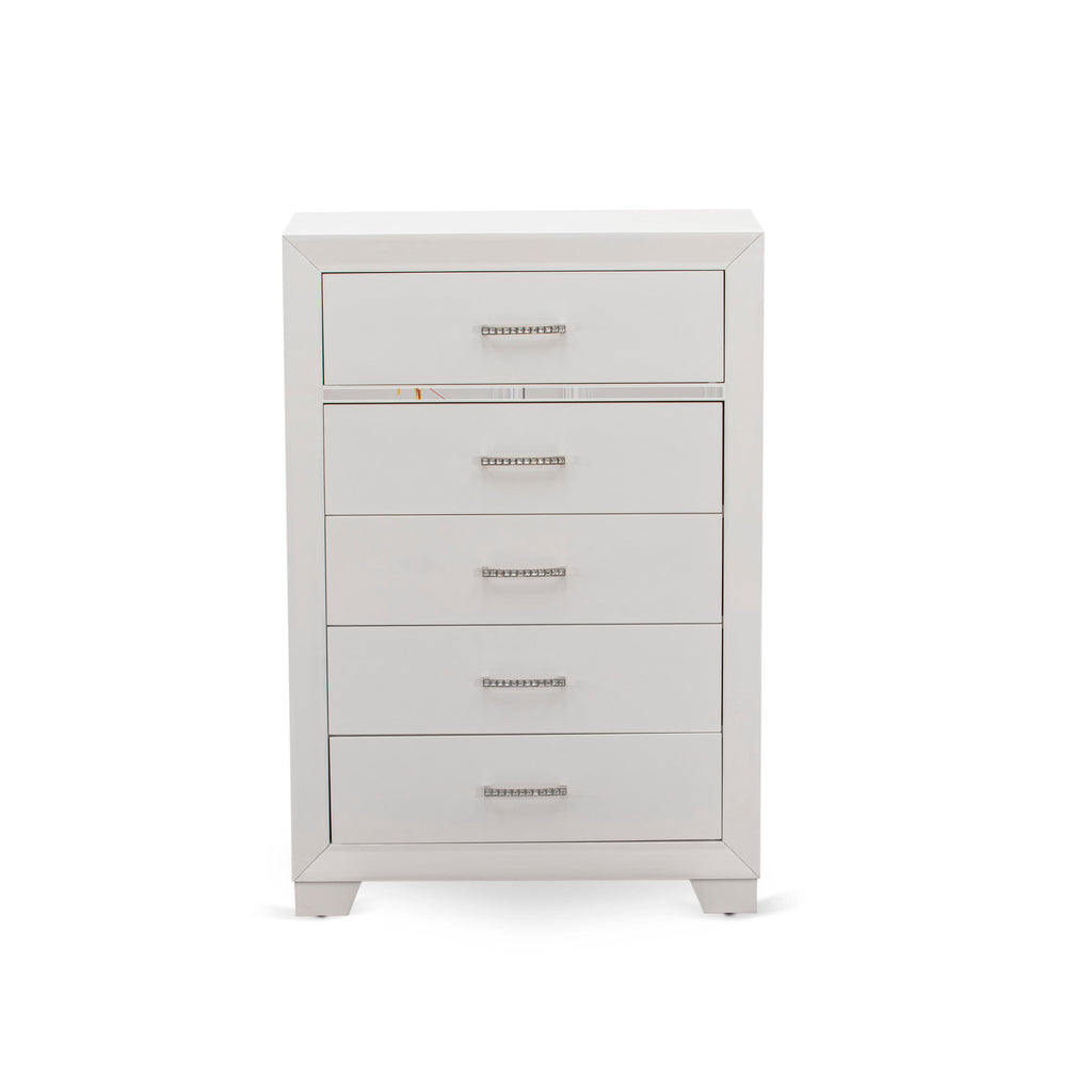 PA05-Z09YPO Cozy 4-Piece Bedroom Ensemble with Queen Bed, Pair of Small Nightstands, White Dresser