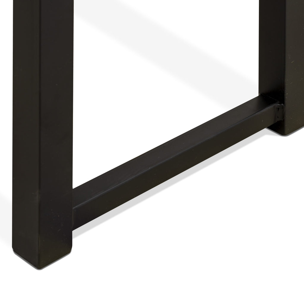 3-Piece Dining Set,  PADSB9U Metal Frame, Compact Spaces, with Rectangular Table and Benches, 43x28x30 Black & Brown Finish