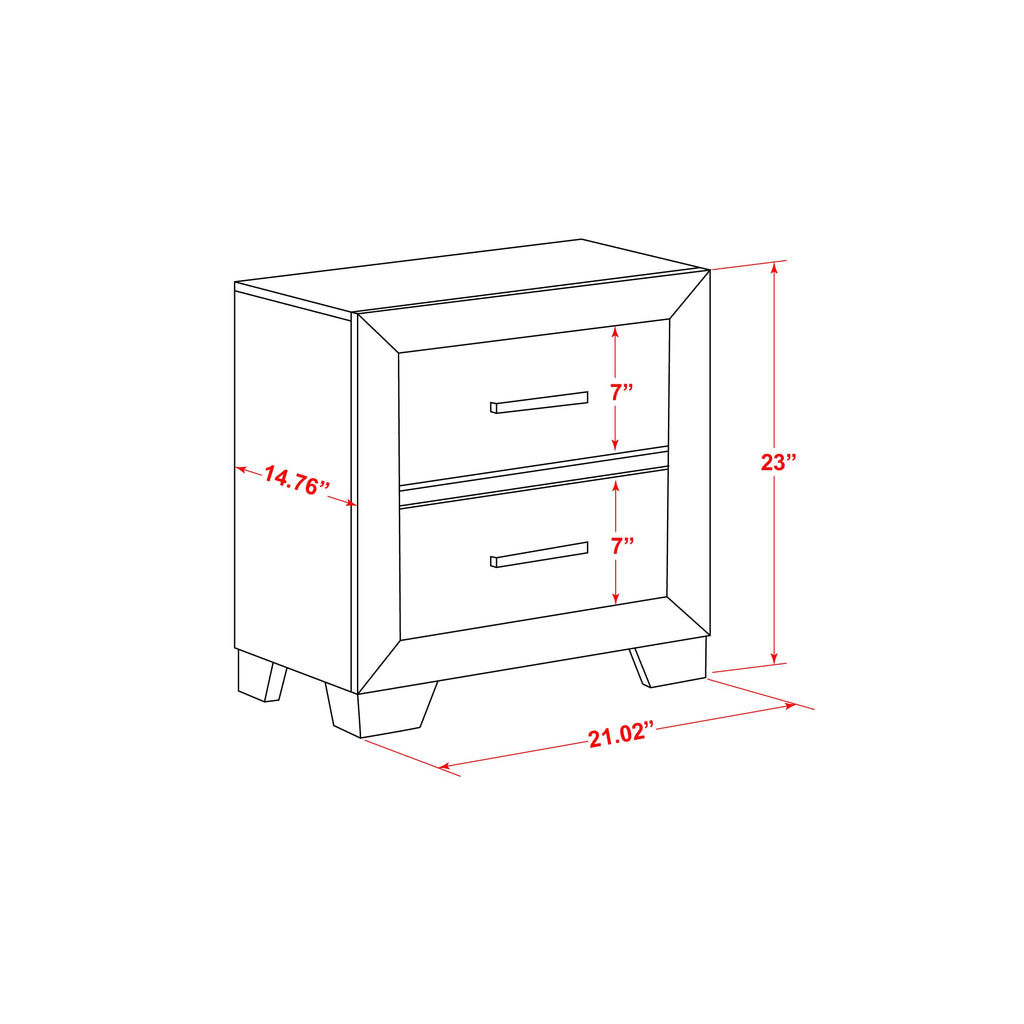 PAN-08 Fashionably Chic Nightstand in Laminated White Finish