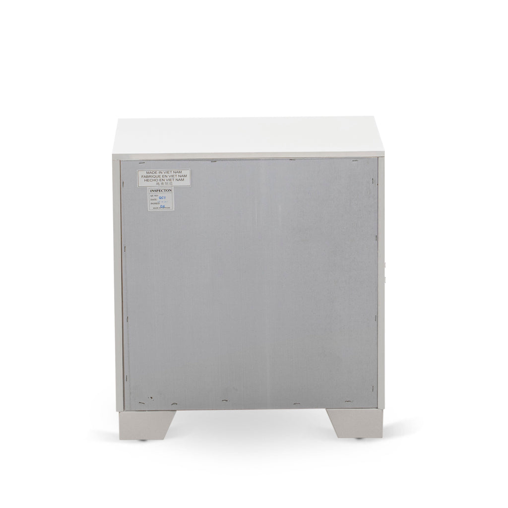PAN-08 Fashionably Chic Nightstand in Laminated White Finish